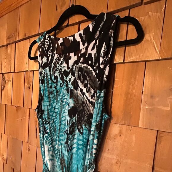 Avenue Multi Color Pleated Maxi Dress Size 18/20 - Picture 12 of 16